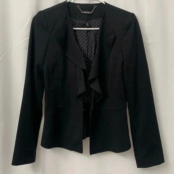 Women’s White House Black Market All Season Flounce BlazerSize 2 Black EUC